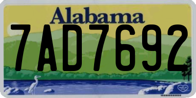 AL license plate 7AD7692