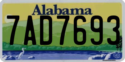AL license plate 7AD7693