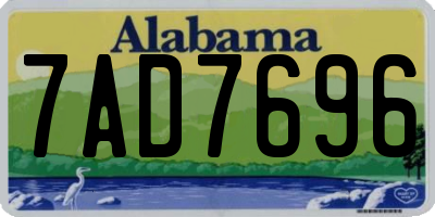AL license plate 7AD7696