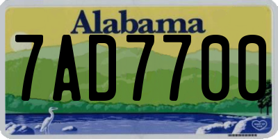 AL license plate 7AD7700