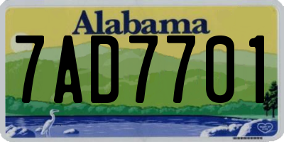AL license plate 7AD7701