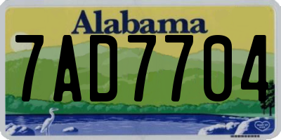 AL license plate 7AD7704