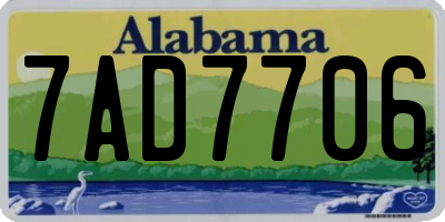 AL license plate 7AD7706