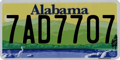 AL license plate 7AD7707