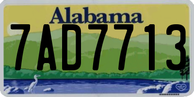 AL license plate 7AD7713