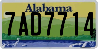 AL license plate 7AD7714