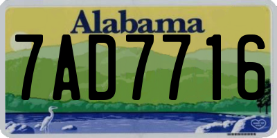AL license plate 7AD7716