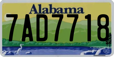 AL license plate 7AD7718