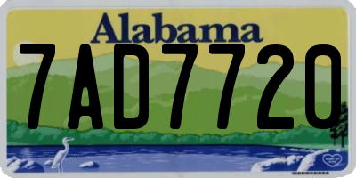 AL license plate 7AD7720
