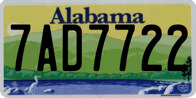 AL license plate 7AD7722
