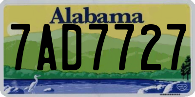 AL license plate 7AD7727