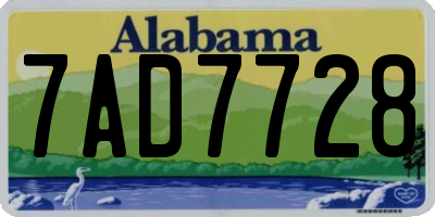 AL license plate 7AD7728