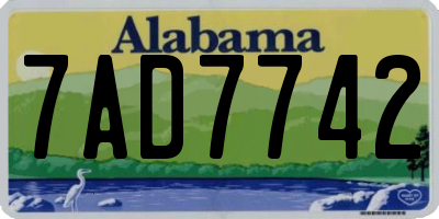 AL license plate 7AD7742