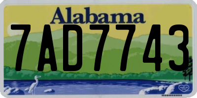 AL license plate 7AD7743