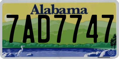 AL license plate 7AD7747