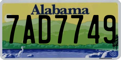 AL license plate 7AD7749