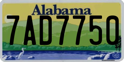 AL license plate 7AD7750