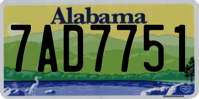 AL license plate 7AD7751