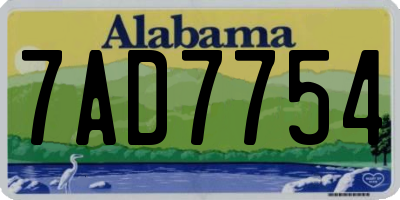 AL license plate 7AD7754