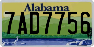 AL license plate 7AD7756
