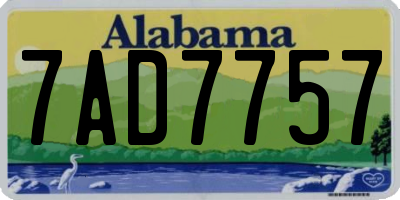 AL license plate 7AD7757