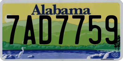 AL license plate 7AD7759