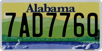 AL license plate 7AD7760