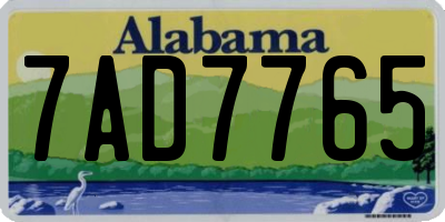 AL license plate 7AD7765