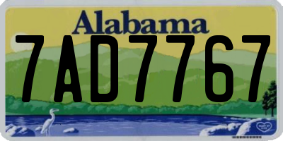 AL license plate 7AD7767