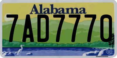 AL license plate 7AD7770