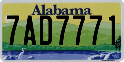 AL license plate 7AD7771