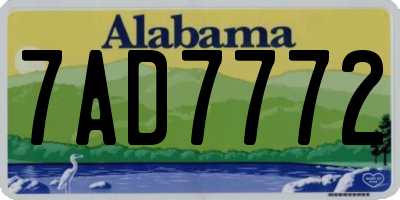 AL license plate 7AD7772