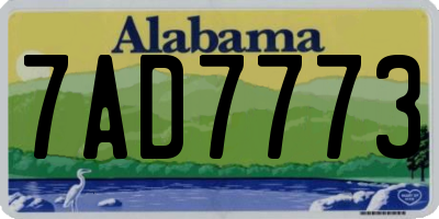 AL license plate 7AD7773