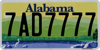 AL license plate 7AD7777