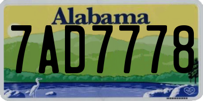 AL license plate 7AD7778
