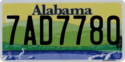 AL license plate 7AD7780