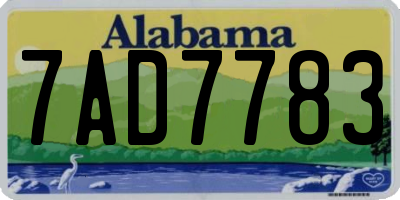 AL license plate 7AD7783