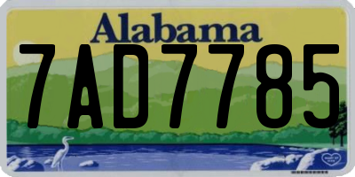 AL license plate 7AD7785