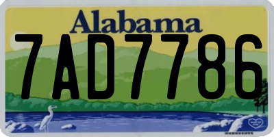 AL license plate 7AD7786