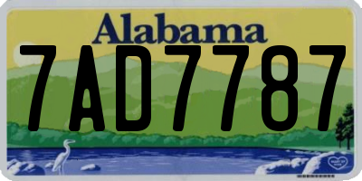 AL license plate 7AD7787