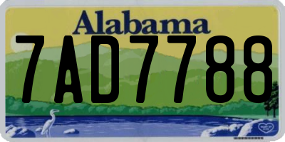 AL license plate 7AD7788