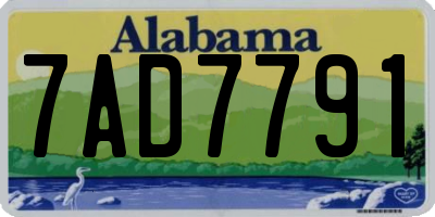 AL license plate 7AD7791