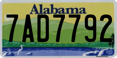 AL license plate 7AD7792