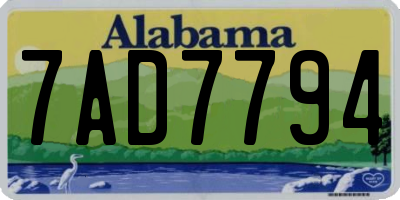 AL license plate 7AD7794