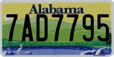 AL license plate 7AD7795
