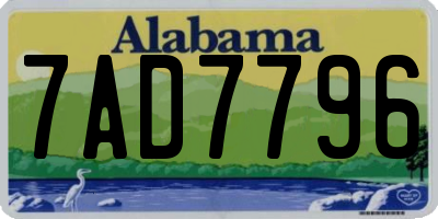 AL license plate 7AD7796