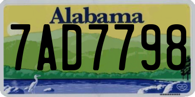 AL license plate 7AD7798