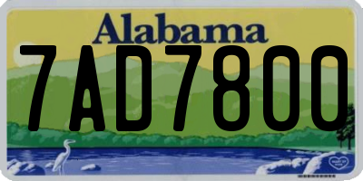 AL license plate 7AD7800