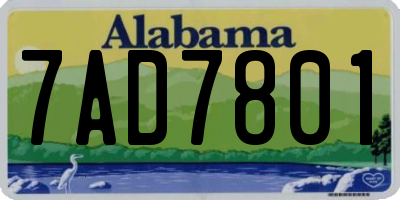 AL license plate 7AD7801