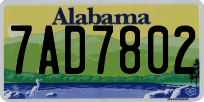 AL license plate 7AD7802